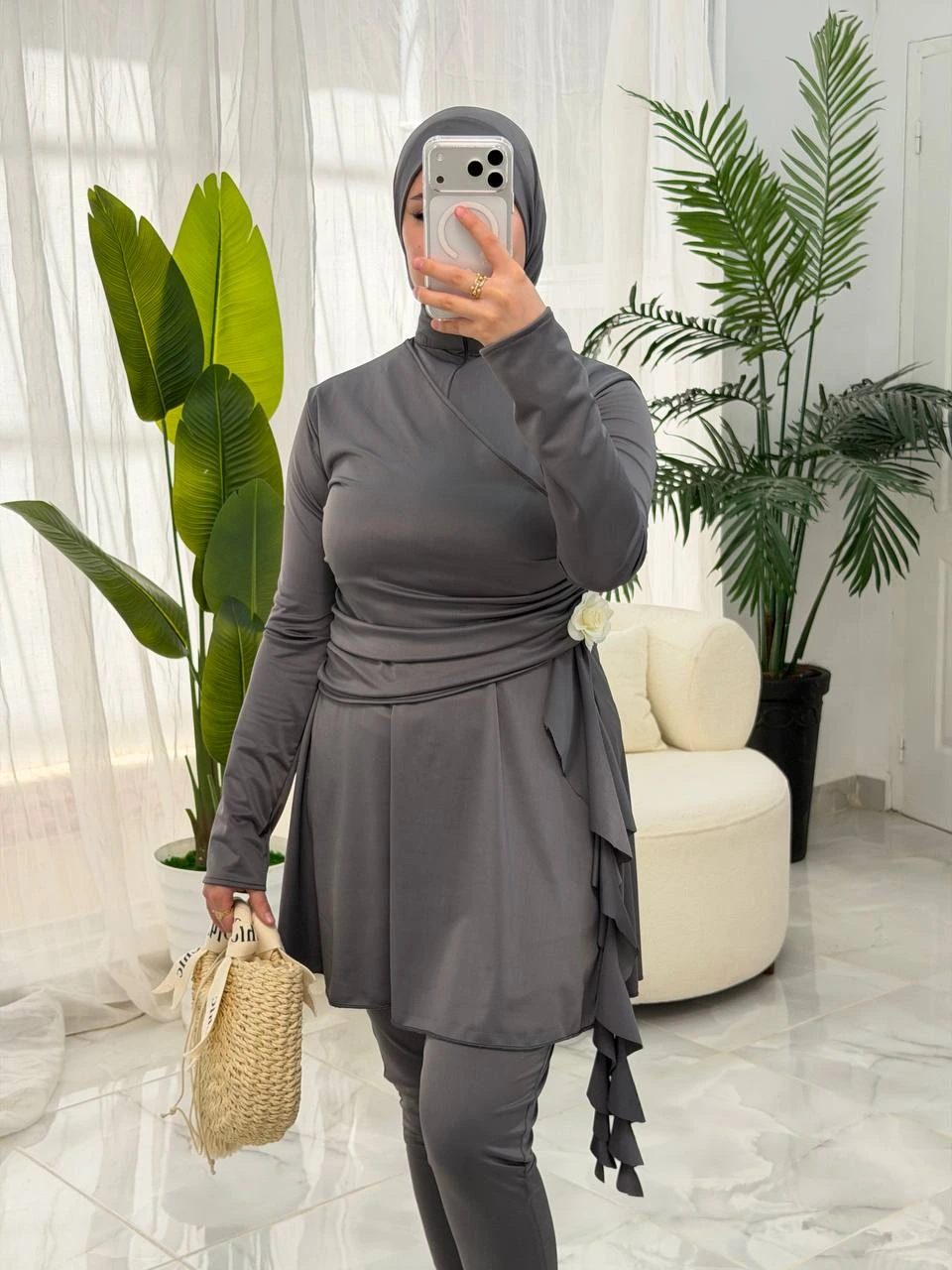 Burkini Flower — Olive foncé